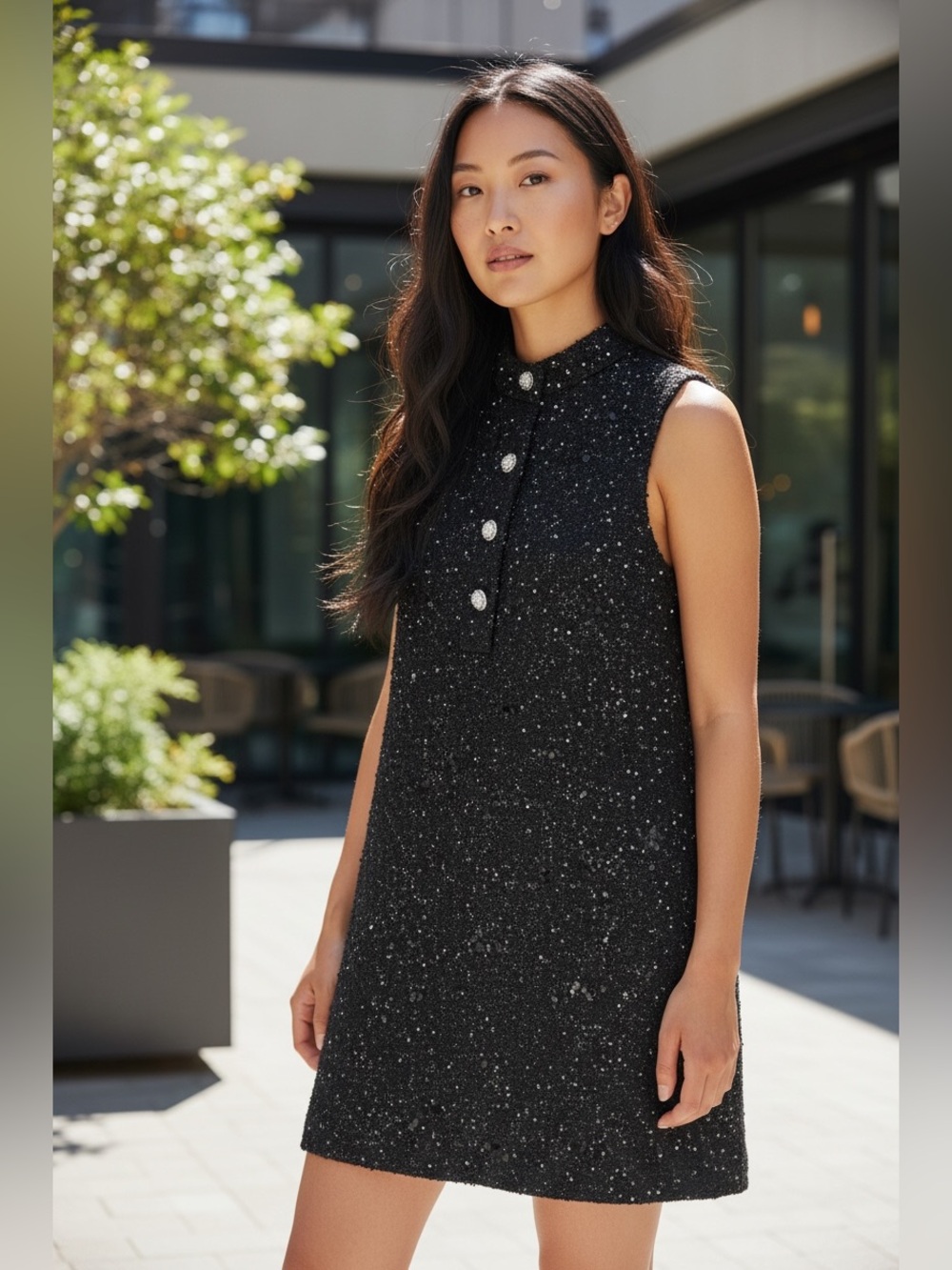 Zara Sequined Textured Mini Dress | NWT